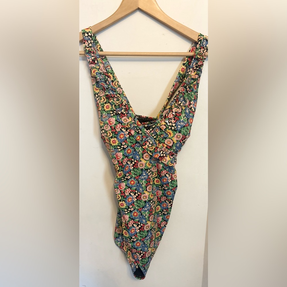 NWT Boden Floral One-Piece Swimsuit in Green, Blue, Pink, Yellow